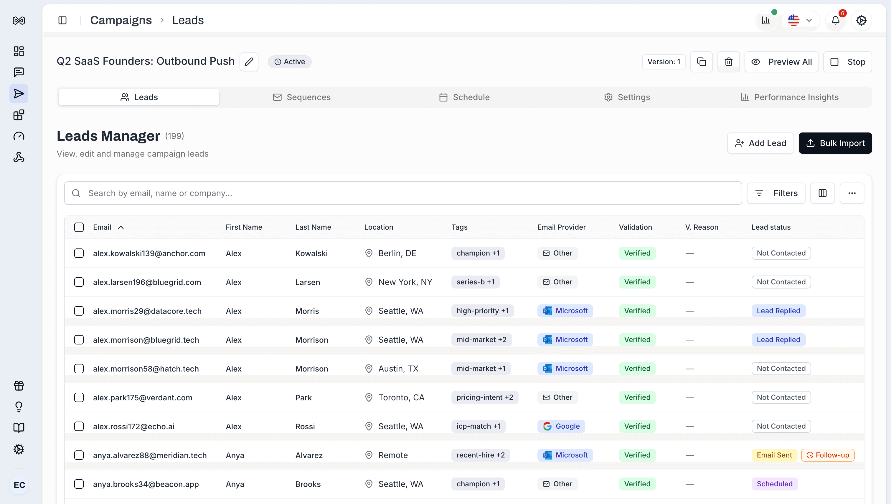 MailBeast — Campaigns Management