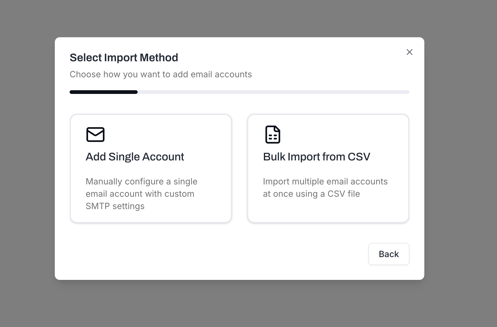 Select Import Method