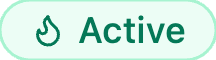 Active badge - green flame