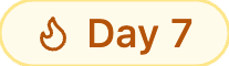 Day N badge - orange flame, N from 1 to 14